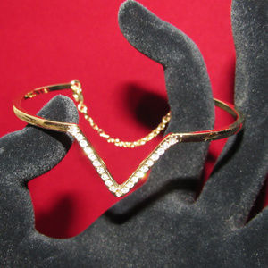 Victoria's Secret Rhinestone V Bracelet goldtone